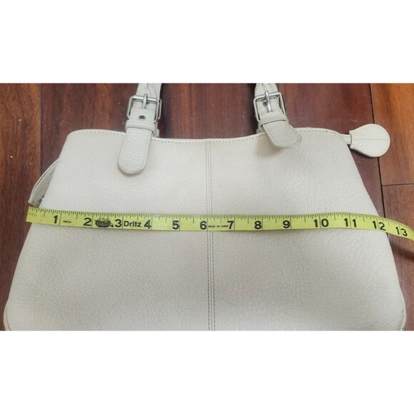 Dooney & Bourke Pebble Leather Satchel Tote Bag Cream Ivory Shoulder Purse - Picture 13 of 16